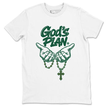 Sneaker Threads – Sneaker Tees To Match Air Jordan 1 Pro Green – God's Plan Graphic Tee White 2. Perfect for Jordan releases 2025 colorways.