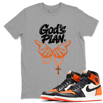 Sneaker match tees – Streetwear Graphic Tees Air Jordan 1 Shattered Backboard Sneakers – God's Plan Graphic Tee Heather Grey 1