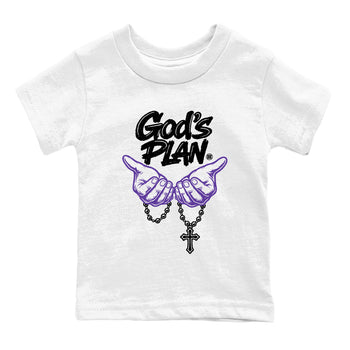 Sneaker match tees – Sneaker Tees To Match Air Jordan 11 Canyon Purple Shoes – God's plan Kids T-Shirt White 2