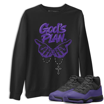 Sneaker match tees – Sneaker Tees To Match Air Jordan 11 Canyon Purple Shoes – God's plan Tee Black 1