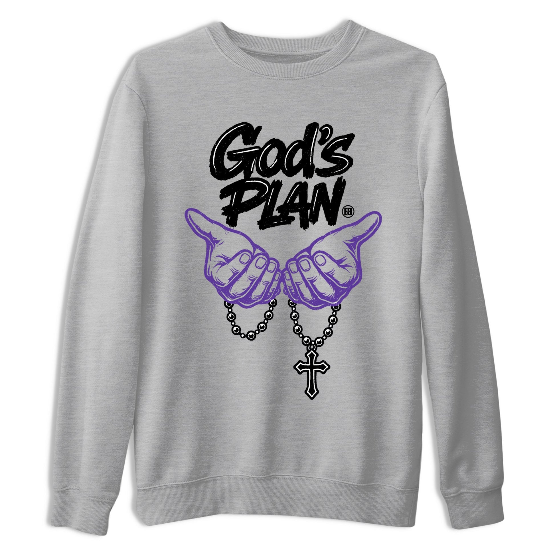 Sneaker match tees – Sneaker Tees To Match Air Jordan 11 Canyon Purple Shoes – God's plan Tee Heather Grey 2
