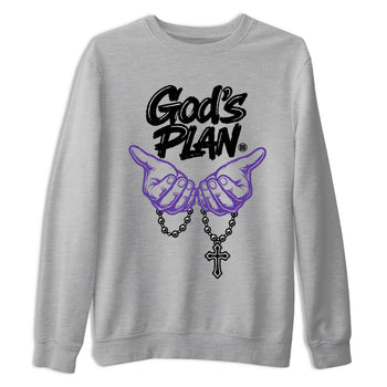 Sneaker match tees – Sneaker Tees To Match Air Jordan 11 Canyon Purple Shoes – God's plan Tee Heather Grey 2