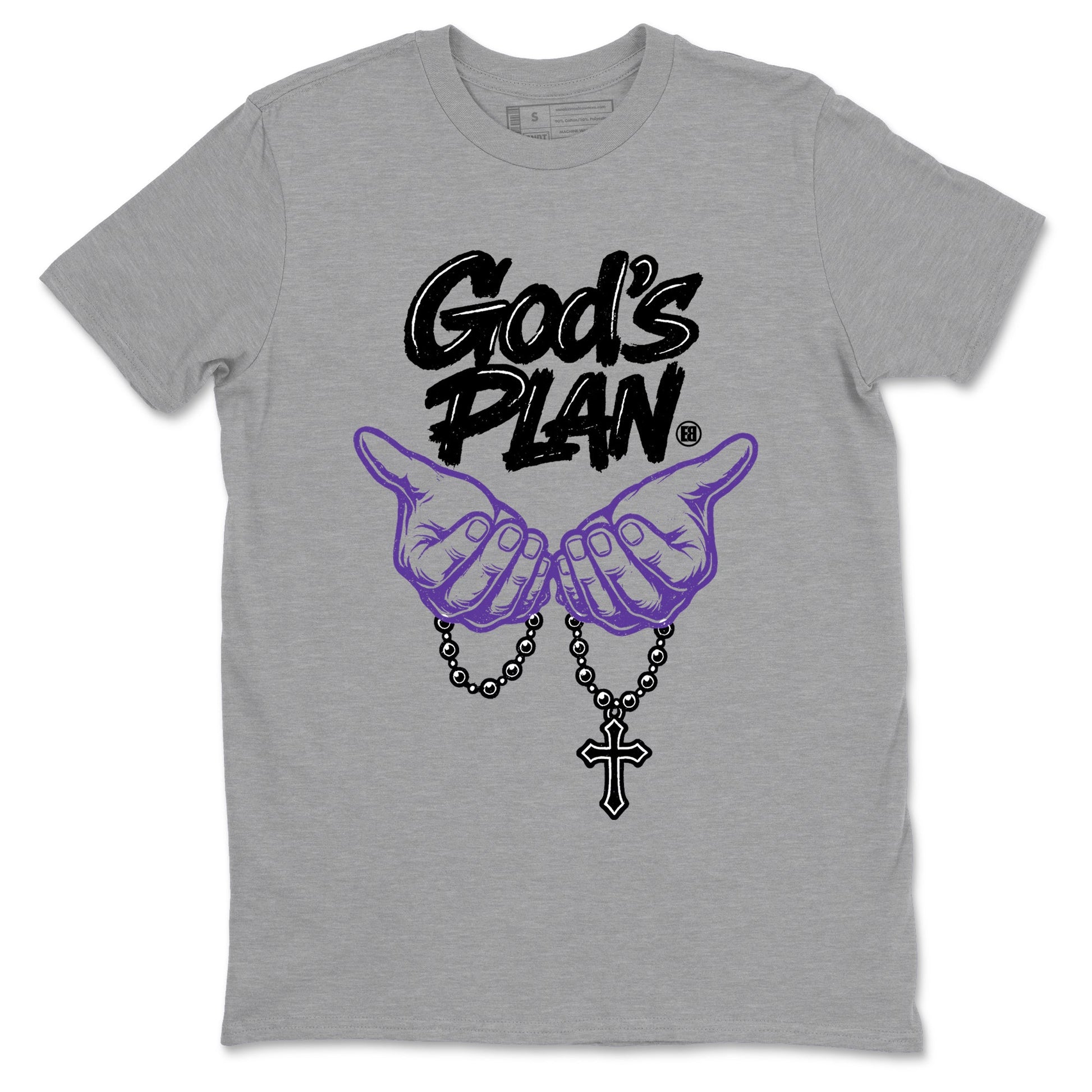 Sneaker match tees – Sneaker Tees To Match Air Jordan 11 Canyon Purple Shoes – God's plan Tee Heather Grey 2