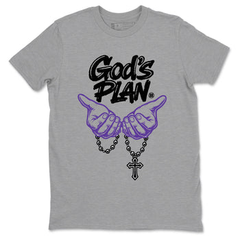 Sneaker match tees – Sneaker Tees To Match Air Jordan 11 Canyon Purple Shoes – God's plan Tee Heather Grey 2