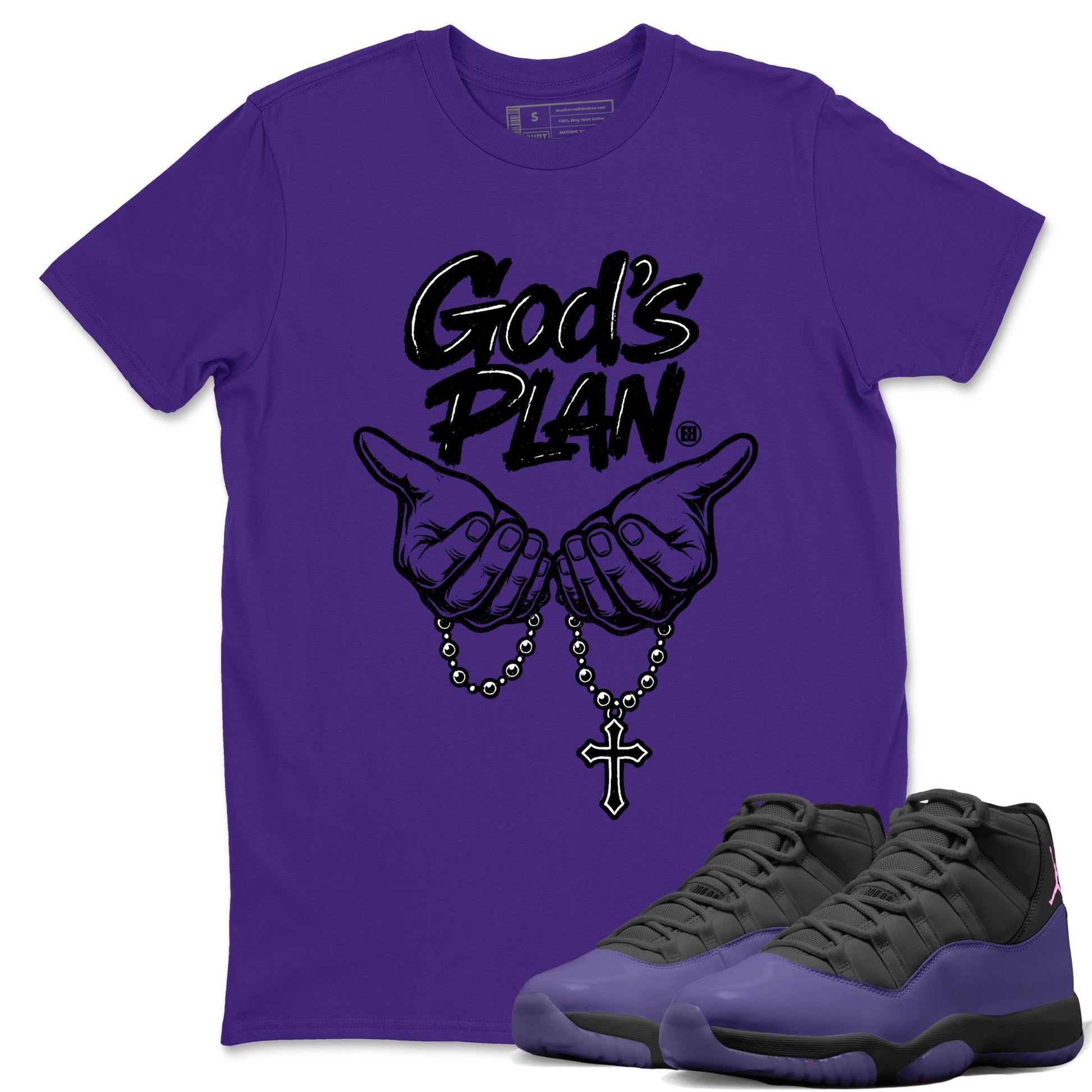 Sneaker match tees – Sneaker Tees To Match Air Jordan 11 Canyon Purple Shoes – God's plan Tee Purple 1