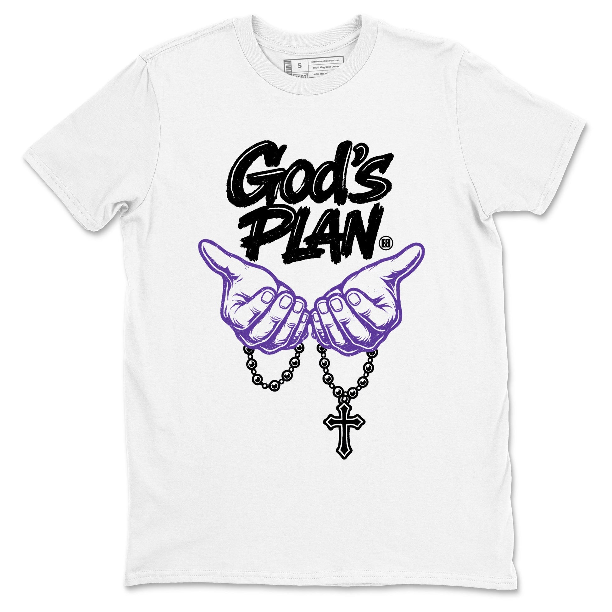 Sneaker match tees – Sneaker Tees To Match Air Jordan 11 Canyon Purple Shoes – God's plan Tee White 2