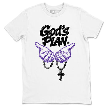 Sneaker match tees – Sneaker Tees To Match Air Jordan 11 Canyon Purple Shoes – God's plan Tee White 2