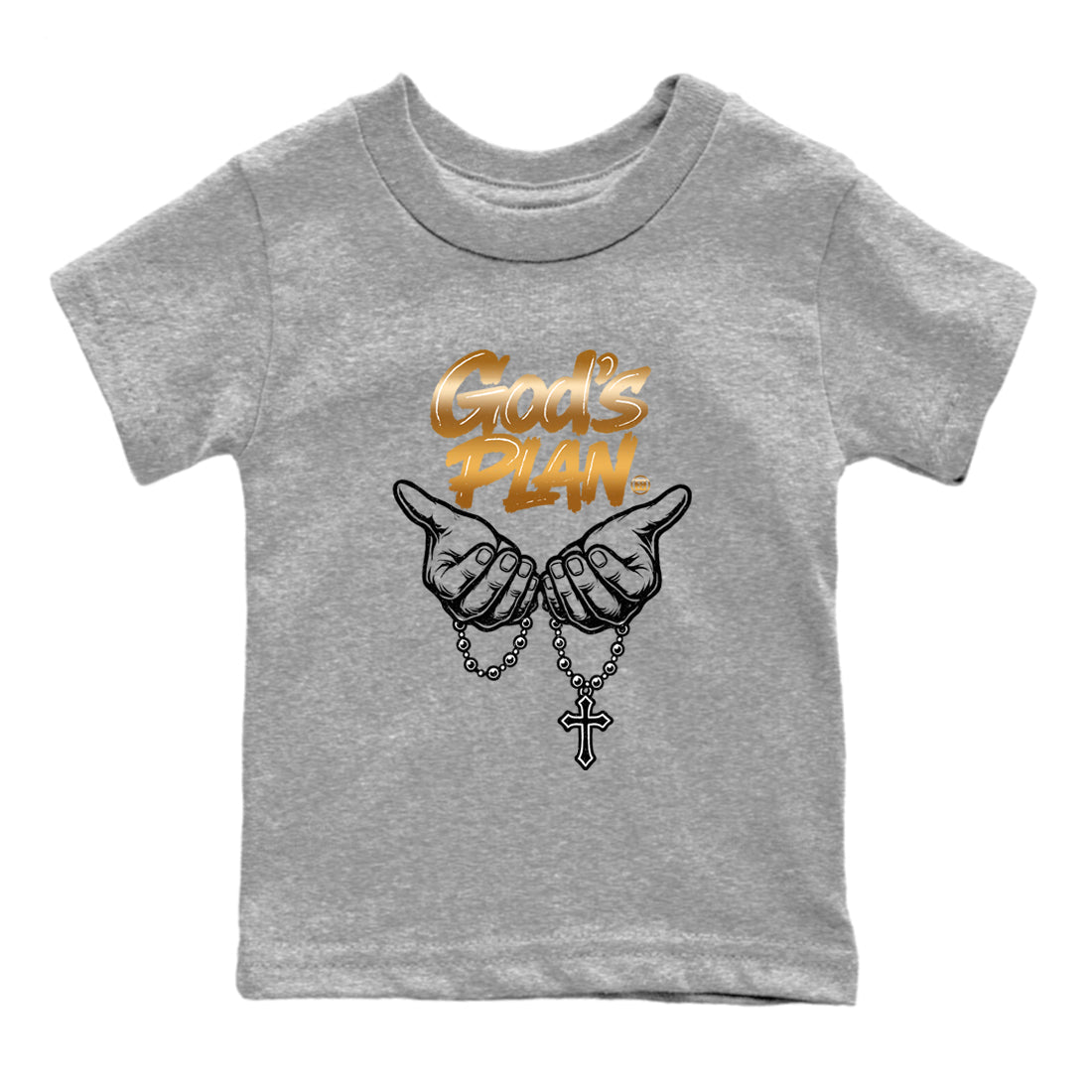 12s Taxi Sneaker match tees – Sneaker Tees To Match Air Jordan 12 Taxi Shoes – God's Plan Kids T-Shirt Heather Grey 2