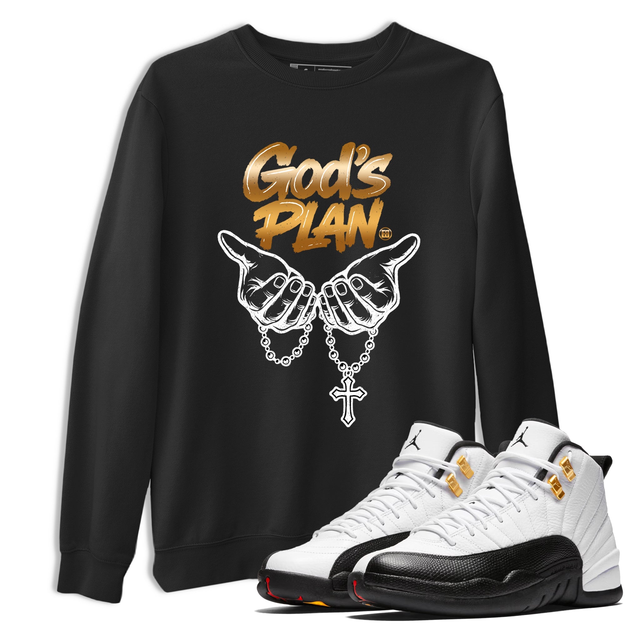 12s Taxi Sneaker match tees – Sneaker Tees To Match Air Jordan 12 Taxi Shoes – God's Plan Tee Black 1