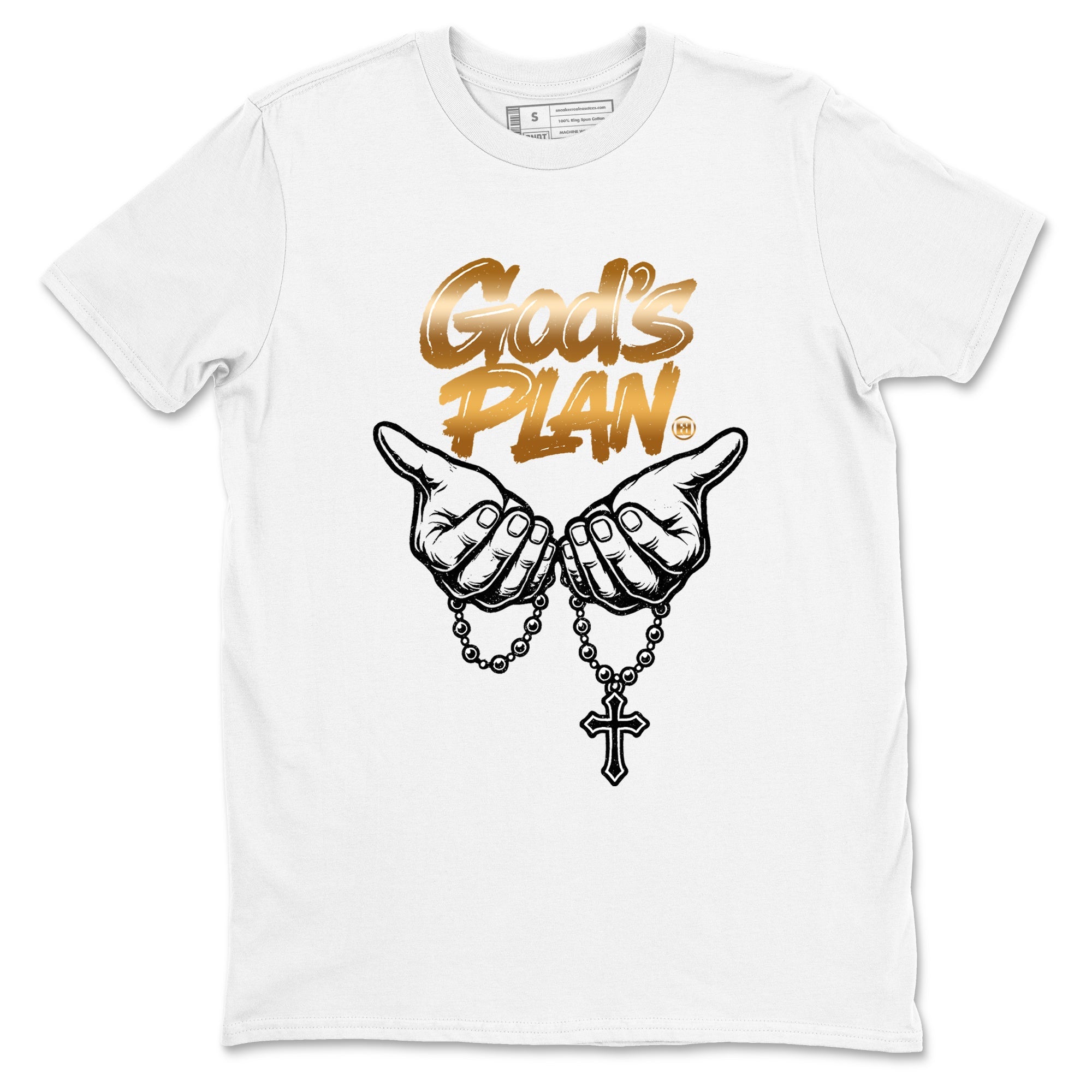 12s Taxi Sneaker match tees – Sneaker Tees To Match Air Jordan 12 Taxi Shoes – God's Plan Tee White 2