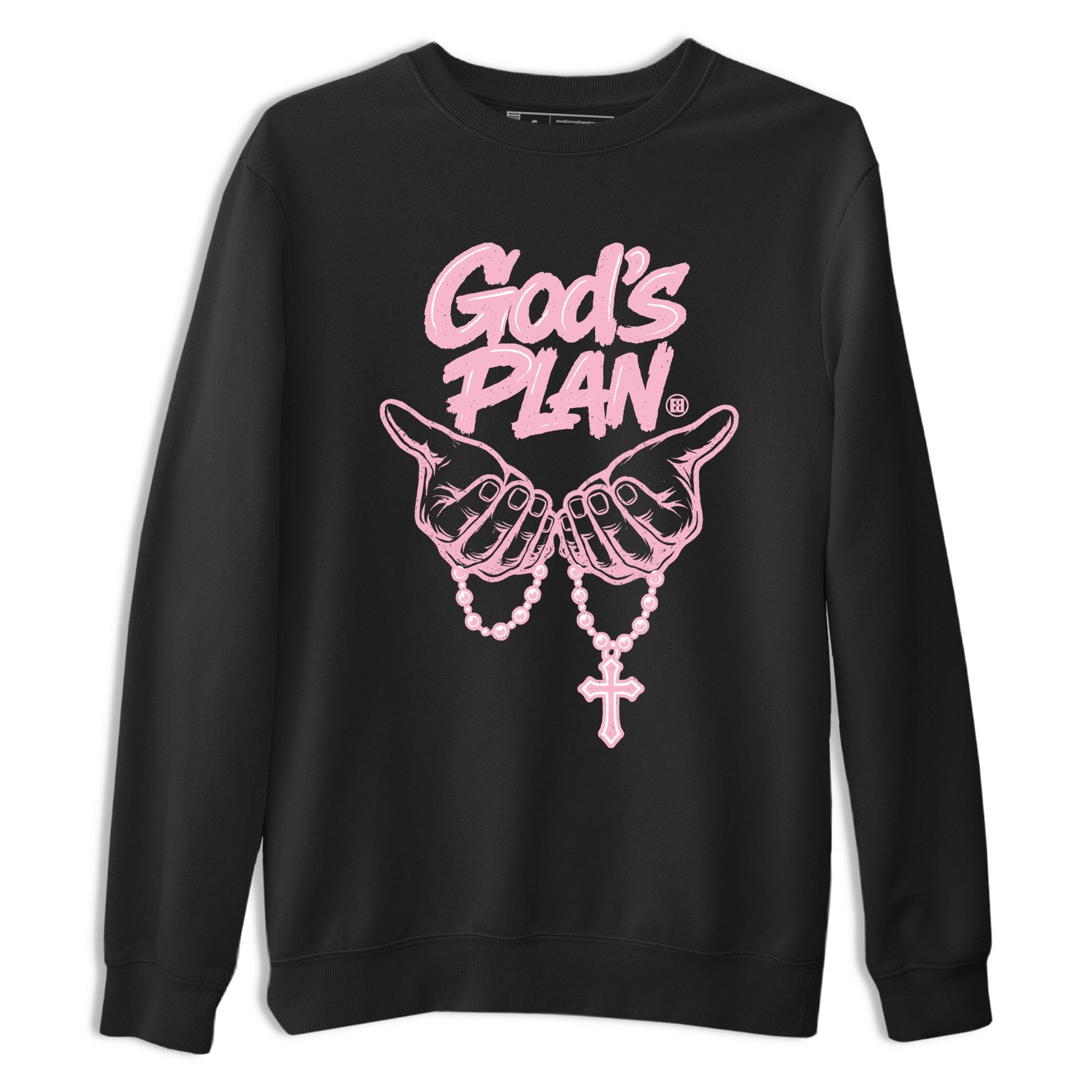 Sneaker match tees – Sneaker Tees To Match Air Jordan 5 Medium Soft Pink Shoes – God's Plan Tee Black 2