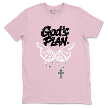 Sneaker match tees – Sneaker Tees To Match Air Jordan 5 Medium Soft Pink Shoes – God's Plan Tee Pink 2