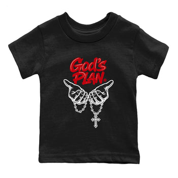 Sneaker match tees – Sneaker Tees To Match Air Jordan 5 Fire Red Shoes – God's Plan Kids T-Shirt Black 2