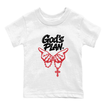Sneaker match tees – Sneaker Tees To Match Air Jordan 5 Fire Red Shoes – God's Plan Kids T-Shirt White 2