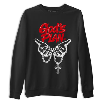 Sneaker match tees – Sneaker Tees To Match Air Jordan 5 Fire Red Shoes – God's Plan Tee Black 2