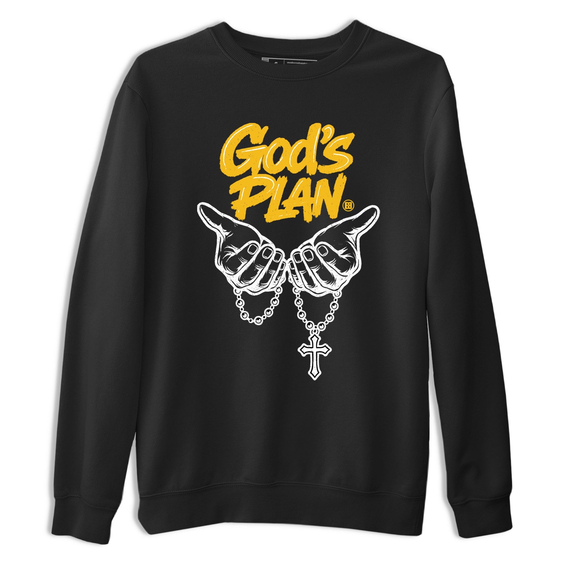 God's Plan sneaker match t-shirt styled to complete your fit with the Air Jordan 5 Tokyo sneakers, shown in Black 2.