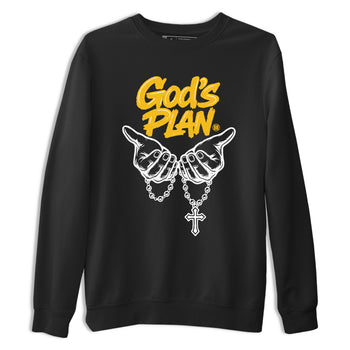 God's Plan sneaker match t-shirt styled to complete your fit with the Air Jordan 5 Tokyo sneakers, shown in Black 2.