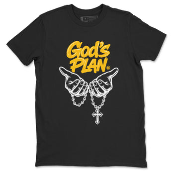 God's Plan sneaker match t-shirt styled to complete your fit with the Air Jordan 5 Tokyo sneakers, shown in Black 2.