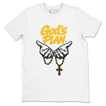 God's Plan sneaker match t-shirt styled to complete your fit with the Air Jordan 5 Tokyo sneakers, shown in White 2.