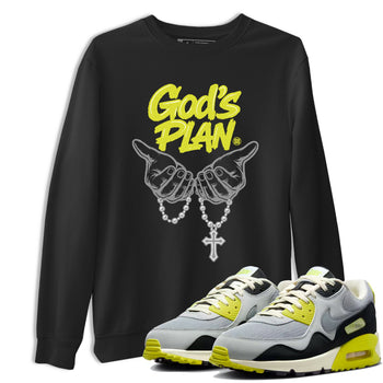God's Plan sneaker match t-shirt styled to complete your fit with the Air Max 90 Cyber sneakers, shown in Black 1.