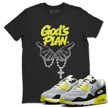 God's Plan sneaker match t-shirt styled to complete your fit with the Air Max 90 Cyber sneakers, shown in Black 1.