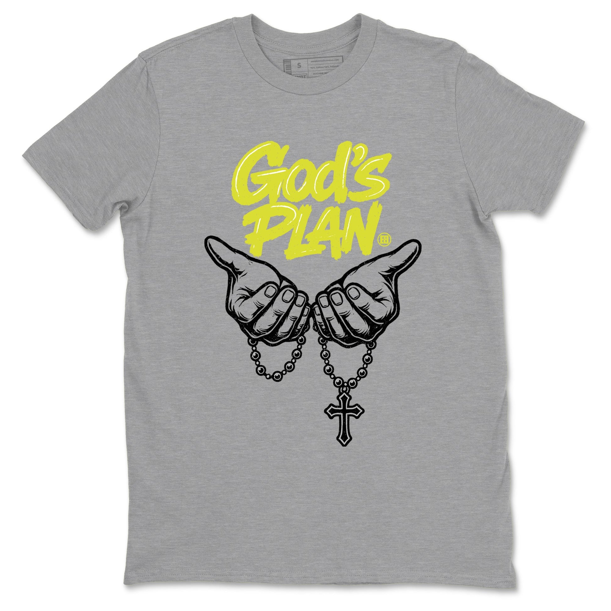 God's Plan sneaker match t-shirt styled to complete your fit with the Air Max 90 Cyber sneakers, shown in Heather Grey 2.