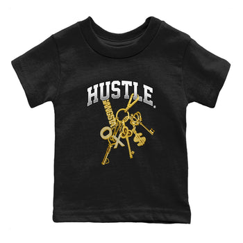 AJ1 Black Metallic Gold shirts to match jordans Gold Hustle sneaker match tees Air Jordan 1 Black Metallic Gold SNRT Sneaker Tees streetwear brand Baby and Youth Black 2 cotton tee
