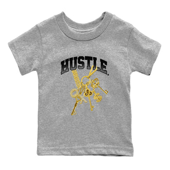 AJ1 Black Metallic Gold shirts to match jordans Gold Hustle sneaker match tees Air Jordan 1 Black Metallic Gold SNRT Sneaker Tees streetwear brand Baby and Youth Heather Grey 2 cotton tee