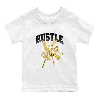 AJ1 Black Metallic Gold shirts to match jordans Gold Hustle sneaker match tees Air Jordan 1 Black Metallic Gold SNRT Sneaker Tees streetwear brand Baby and Youth White 2 cotton tee