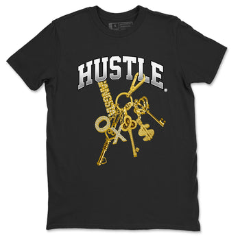 AJ1 Black Metallic Gold shirts to match jordans Gold Hustle sneaker match tees Air Jordan 1 Black Metallic Gold SNRT Sneaker Tees streetwear brand Black 2 unisex cotton tee