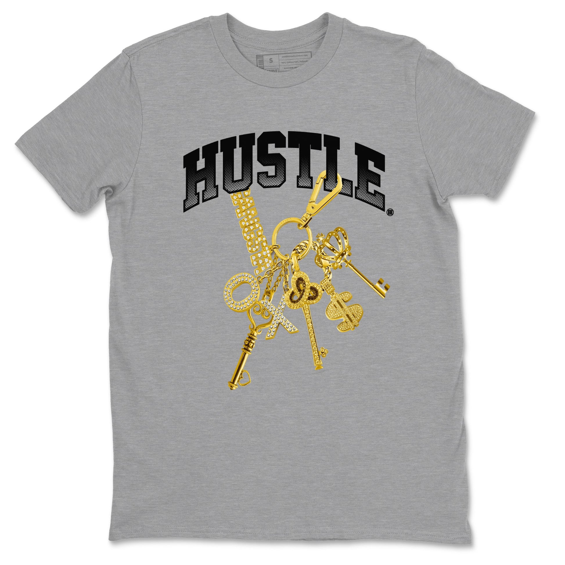 AJ1 Black Metallic Gold shirts to match jordans Gold Hustle sneaker match tees Air Jordan 1 Black Metallic Gold SNRT Sneaker Tees streetwear brand Heather Grey 2 unisex cotton tee