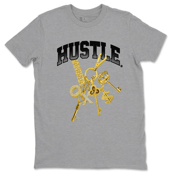AJ1 Black Metallic Gold shirts to match jordans Gold Hustle sneaker match tees Air Jordan 1 Black Metallic Gold SNRT Sneaker Tees streetwear brand Heather Grey 2 unisex cotton tee