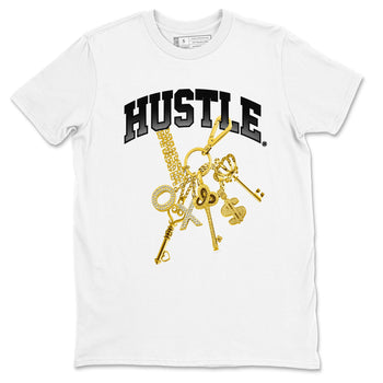 AJ1 Black Metallic Gold shirts to match jordans Gold Hustle sneaker match tees Air Jordan 1 Black Metallic Gold SNRT Sneaker Tees streetwear brand White 2 unisex cotton tee