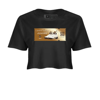 5s Golden Ticket shirts to match jordans  Golden Ticket shirts to match jordans Air Jordan 5 Golden Ticket match shoes to clothes SNRT Sneaker Tees unisex cotton Black 2 crop tee