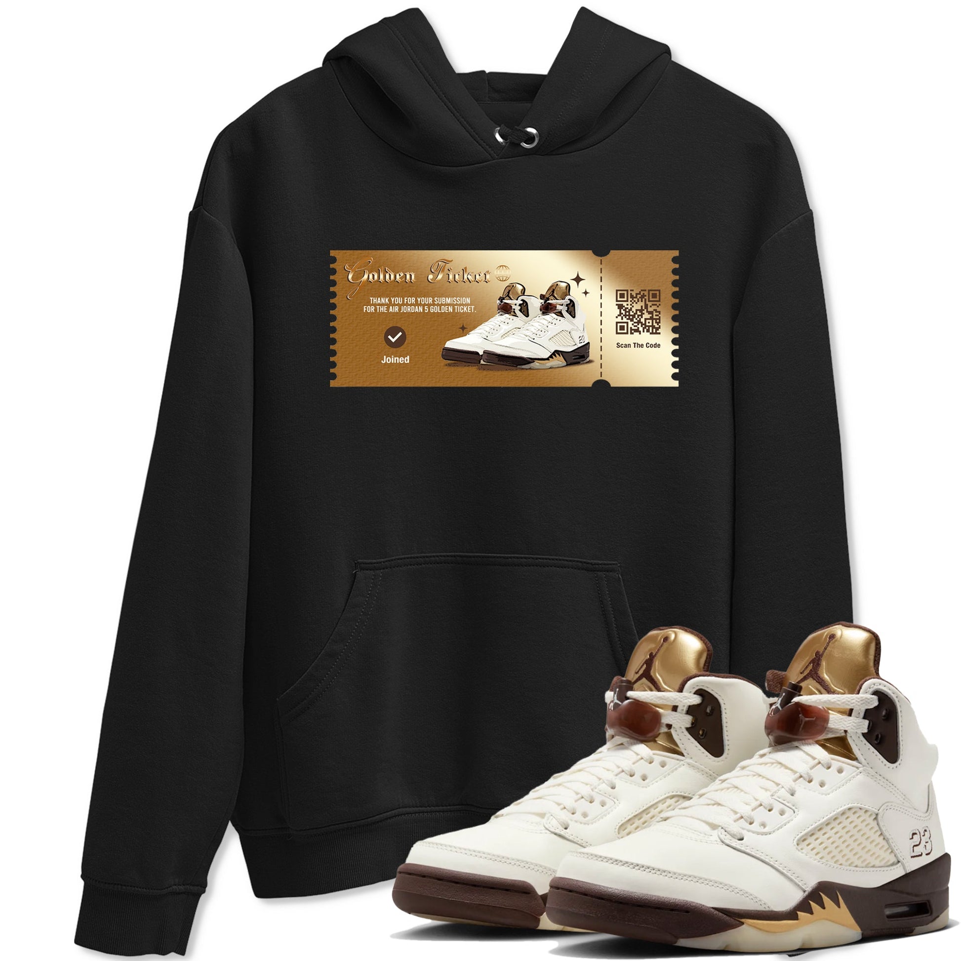 5s Golden Ticket shirts to match jordans  Golden Ticket shirts to match jordans Air Jordan 5 Golden Ticket match shoes to clothes SNRT Sneaker Tees unisex cotton Black 1 shirts