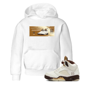5s Golden Ticket shirts to match jordans  Golden Ticket shirts to match jordans Air Jordan 5 Golden Ticket match shoes to clothes SNRT Sneaker Tees Youth Baby White 1 tee
