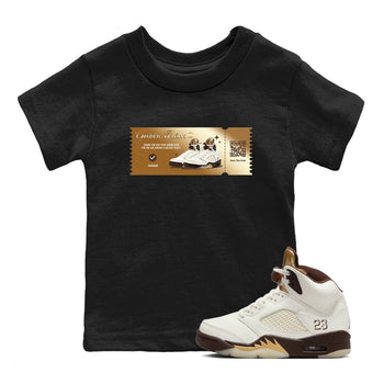 5s Golden Ticket shirts to match jordans  Golden Ticket shirts to match jordans Air Jordan 5 Golden Ticket match shoes to clothes SNRT Sneaker Tees Youth Baby Black 1 tee