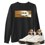 5s Golden Ticket shirts to match jordans  Golden Ticket shirts to match jordans Air Jordan 5 Golden Ticket match shoes to clothes SNRT Sneaker Tees unisex cotton Black 1 shirts