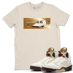 5s Golden Ticket shirts to match jordans  Golden Ticket shirts to match jordans Air Jordan 5 Golden Ticket match shoes to clothes SNRT Sneaker Tees unisex cotton Natural 1 shirts