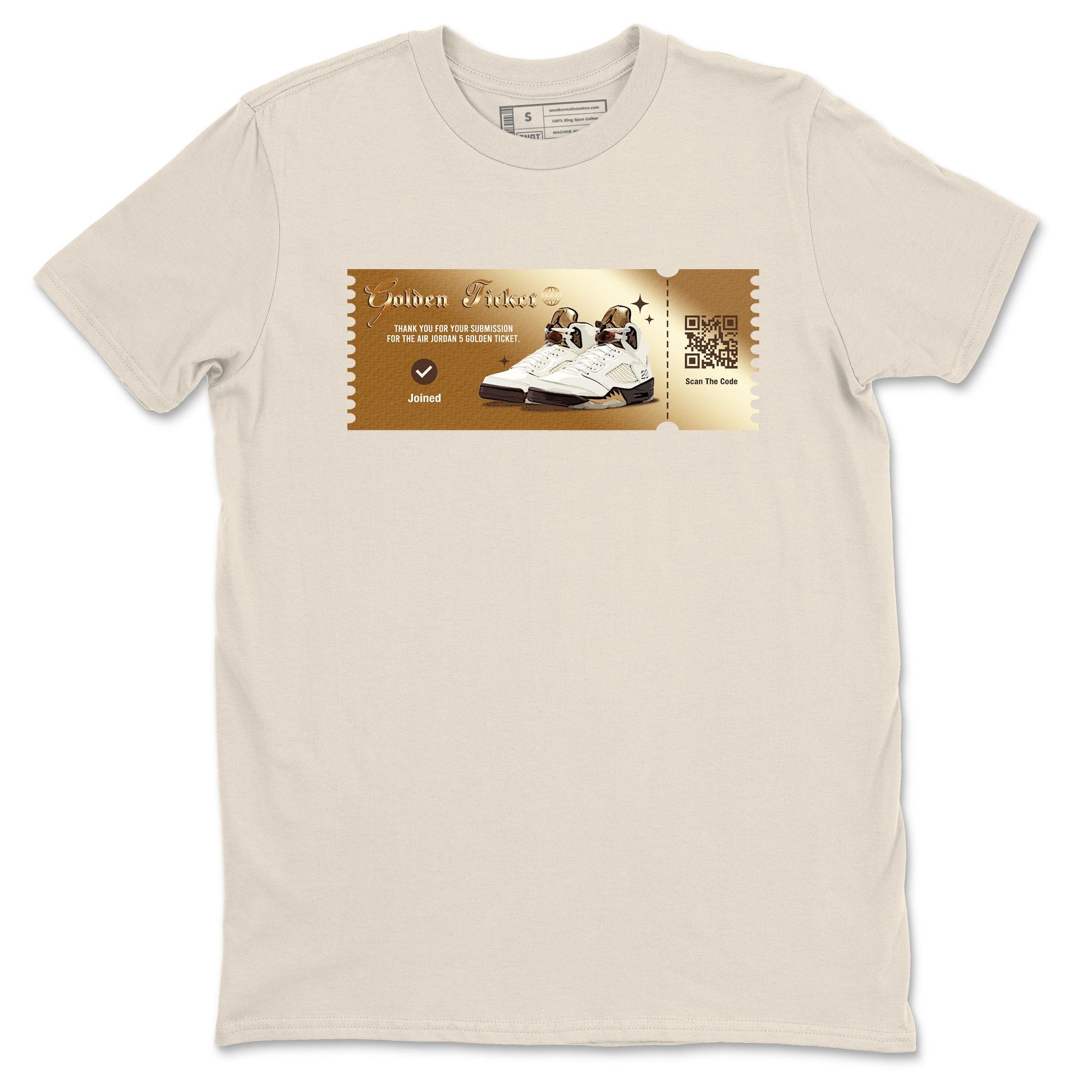 5s Golden Ticket shirts to match jordans  Golden Ticket shirts to match jordans Air Jordan 5 Golden Ticket match shoes to clothes SNRT Sneaker Tees unisex cotton Natural 2 shirts