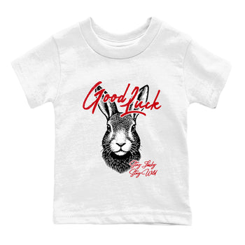 Best Sneakerfit graphic tee – Sneaker Tees To Match Air Jordan 1 Low Chicago Sneakers – Good Luck Kids T-Shirt White 2