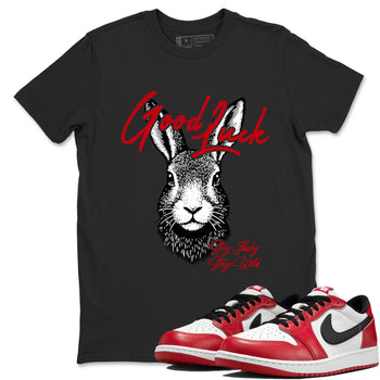 Best Sneakerfit graphic tee – Sneaker Tees To Match Air Jordan 1 Low Chicago Sneakers – Good Luck Tee Black 1