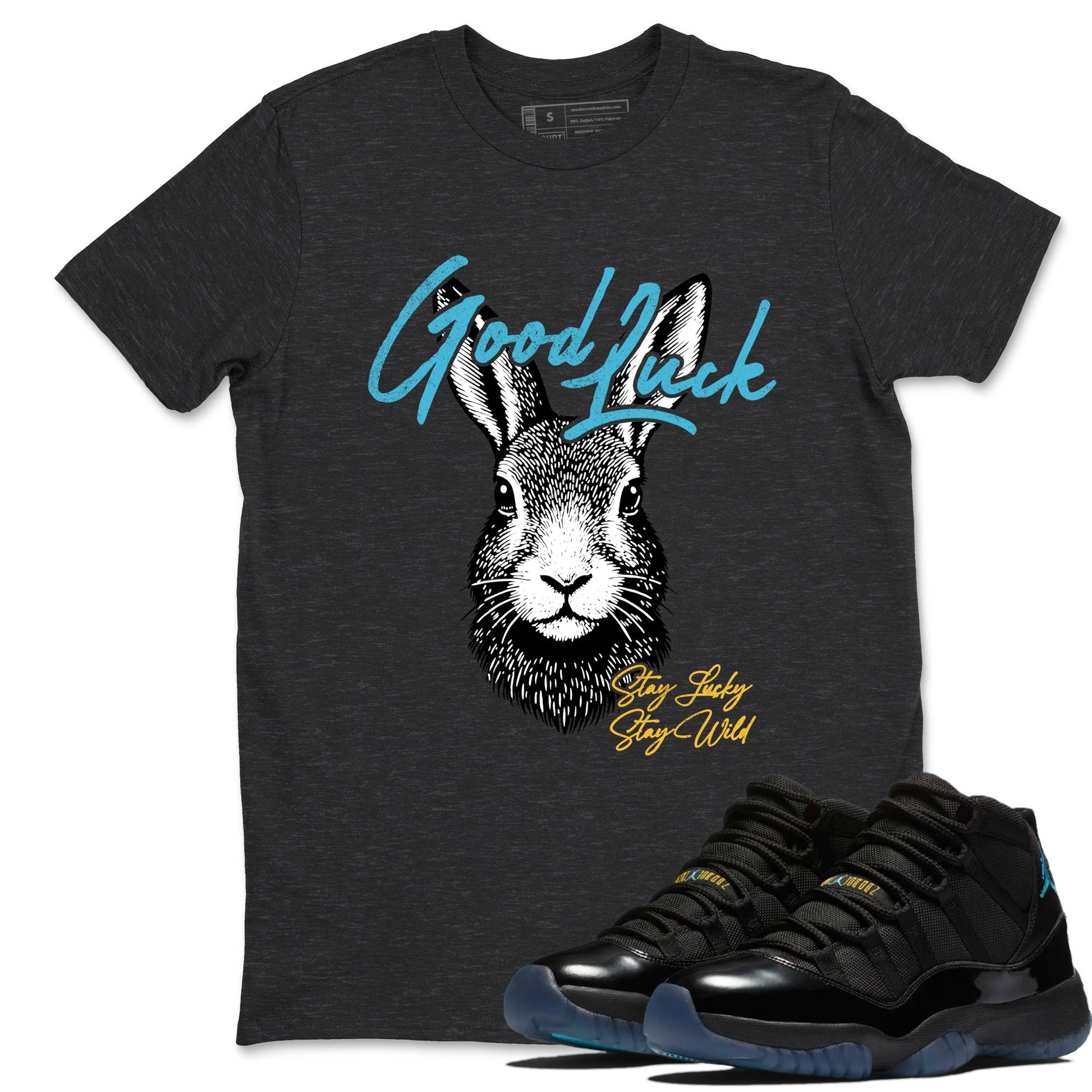 Sneaker match tees – Sneaker Tees To Match Air Jordan 11 Gamma Shoes – Good Luck Tee Charcoal Heather 1