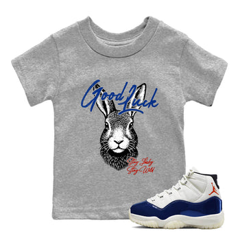 Best Sneakerfit graphic tee – Sneaker Tees To Match Air Jordan 11 Rare Air Sneakers – Good Luck Kids T-Shirt Heather Grey 1