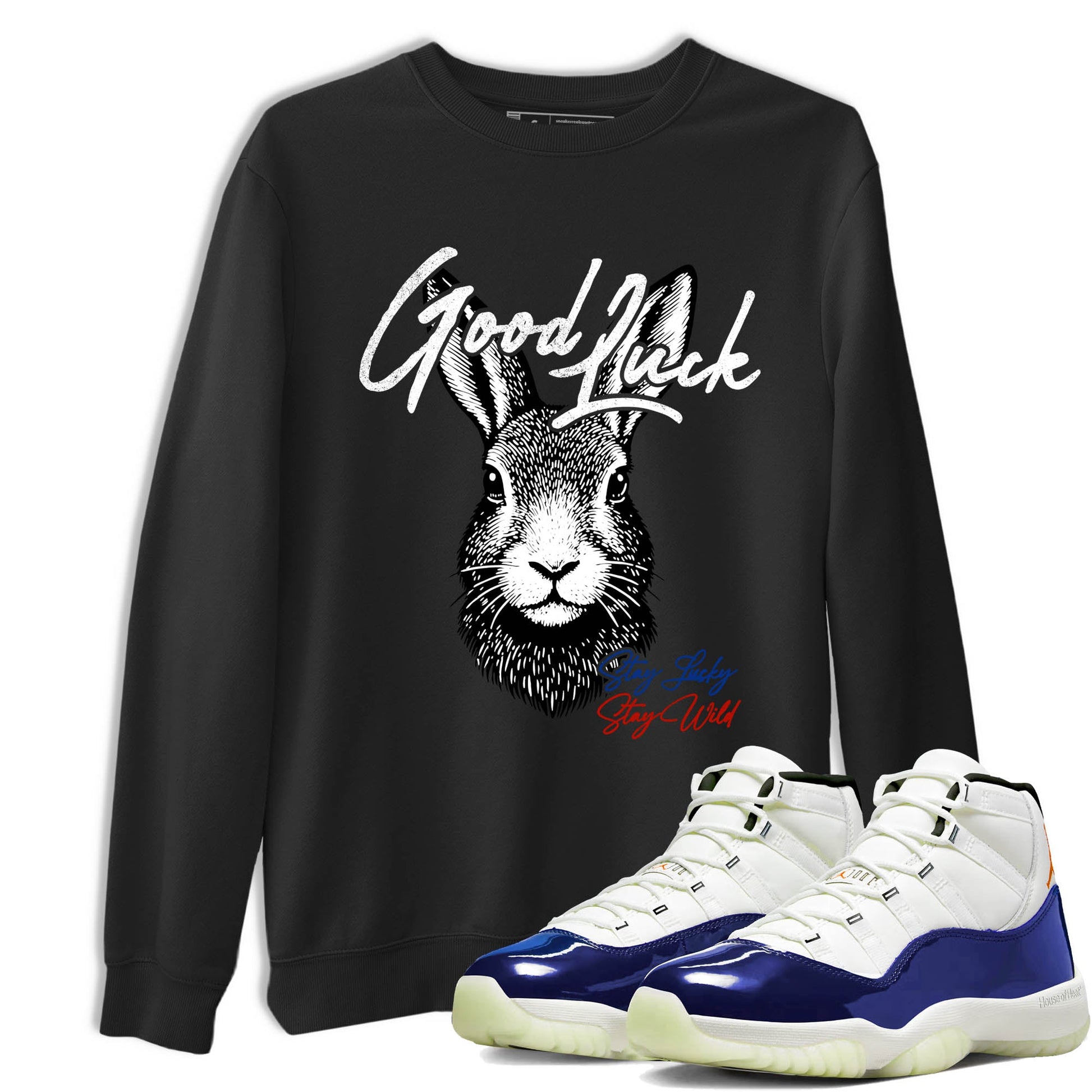 Best Sneakerfit graphic tee – Sneaker Tees To Match Air Jordan 11 Rare Air Sneakers – Good Luck Tee Black 1
