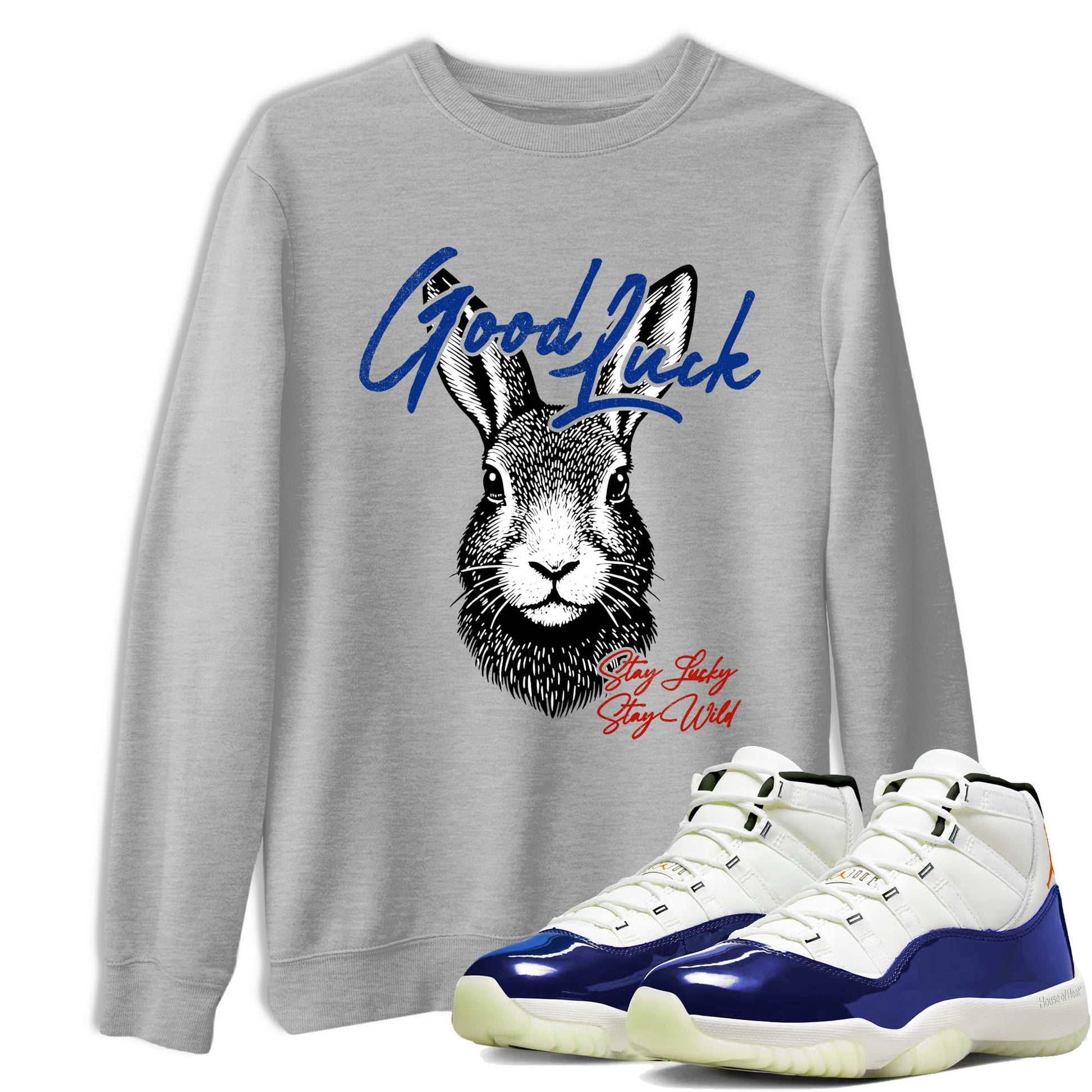 Best Sneakerfit graphic tee – Sneaker Tees To Match Air Jordan 11 Rare Air Sneakers – Good Luck Tee Heather Grey 1