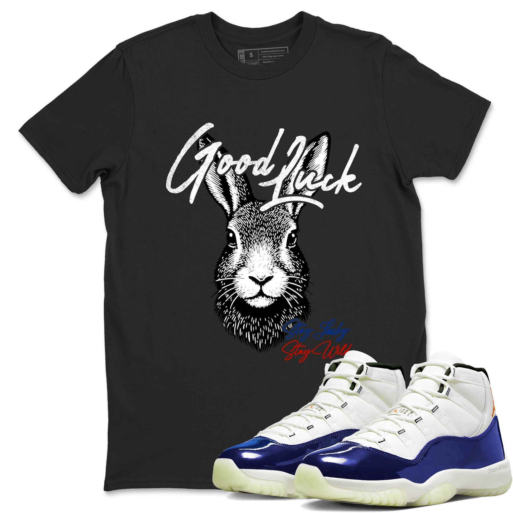 Best Sneakerfit graphic tee – Sneaker Tees To Match Air Jordan 11 Rare Air Sneakers – Good Luck Tee Black 1