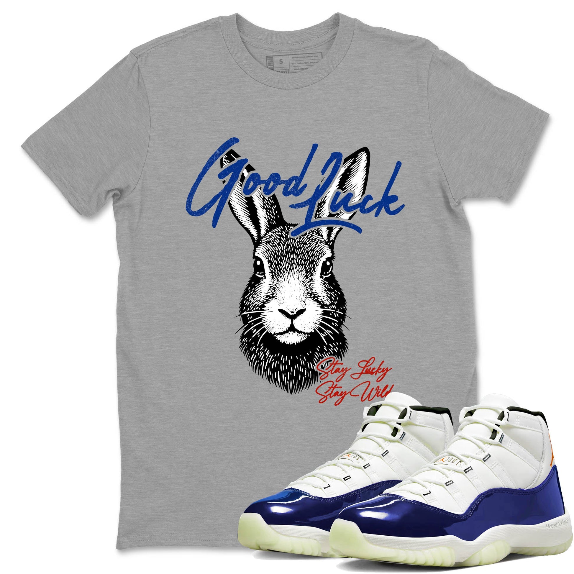 Best Sneakerfit graphic tee – Sneaker Tees To Match Air Jordan 11 Rare Air Sneakers – Good Luck Tee Heather Grey 1