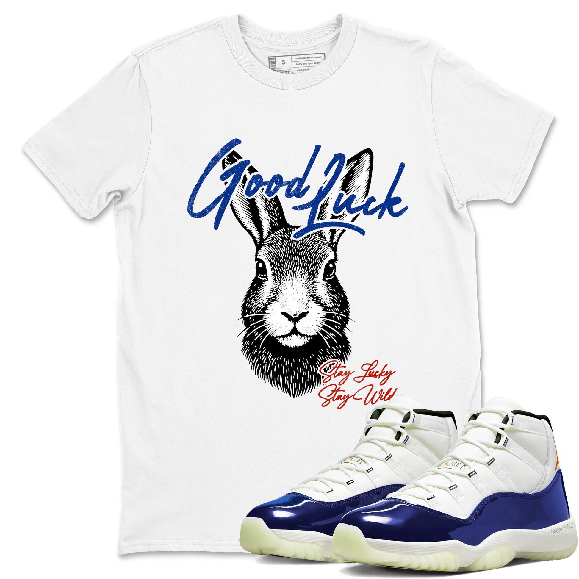 Best Sneakerfit graphic tee – Sneaker Tees To Match Air Jordan 11 Rare Air Sneakers – Good Luck Tee White 1
