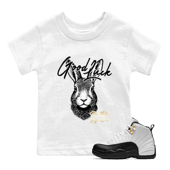 Best Sneakerfit graphic tee – Sneaker Tees To Match Air Jordan 12 Taxi Sneakers – Good Luck Kids T-Shirt White 1